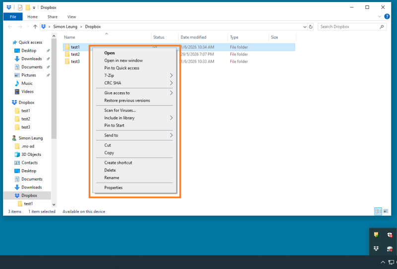 No right-click option to share folders and files within my Dropbox ...