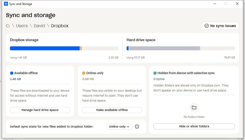 Sync Storage I've moved my Dropbox folder to another drive, but the new folder isn't ...