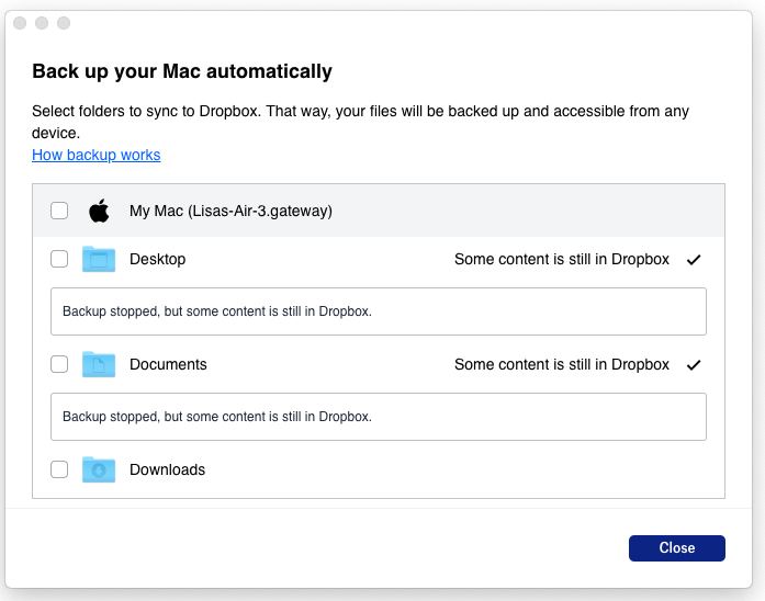 How to stop syncing my macbook air with dropbox - Dropbox Community