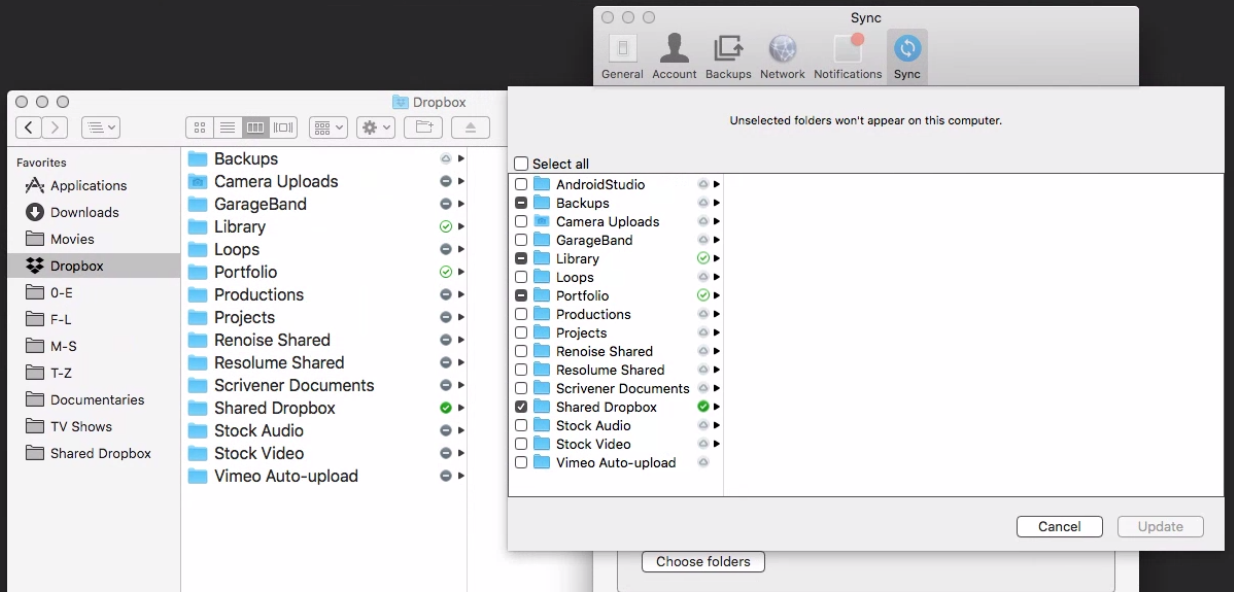 Selective sync doesn't download files - Dropbox Community