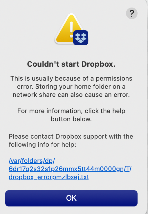 Dropbox app won't start on M1 Mac running Big Sur - Dropbox Community