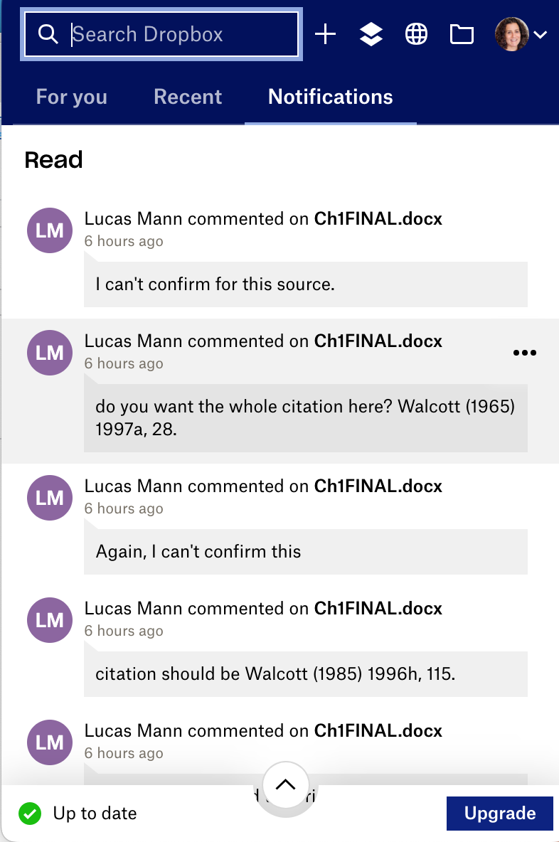 I can't see comments - Dropbox Community