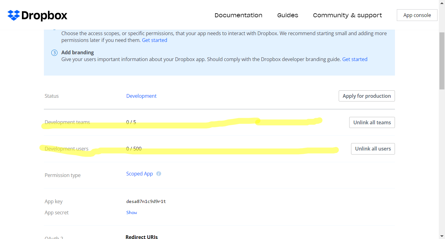 The app has reached its user limit - Dropbox Community