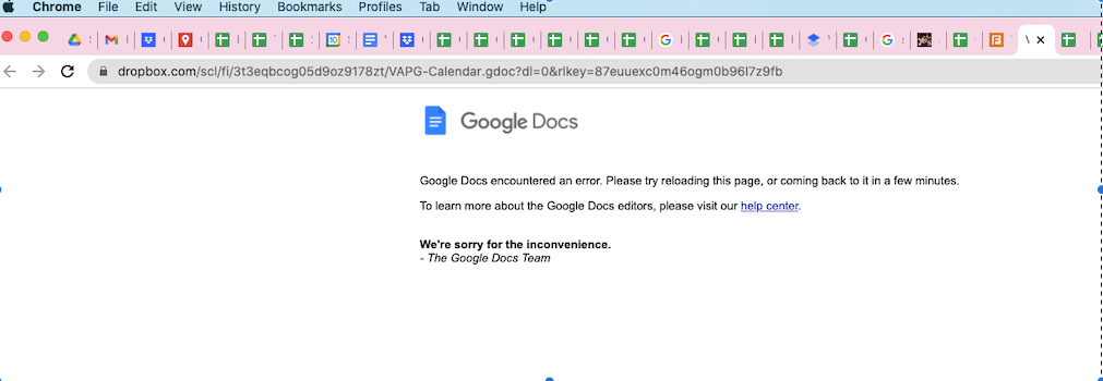 Can't open select Google docs or sheets - Dropbox Community