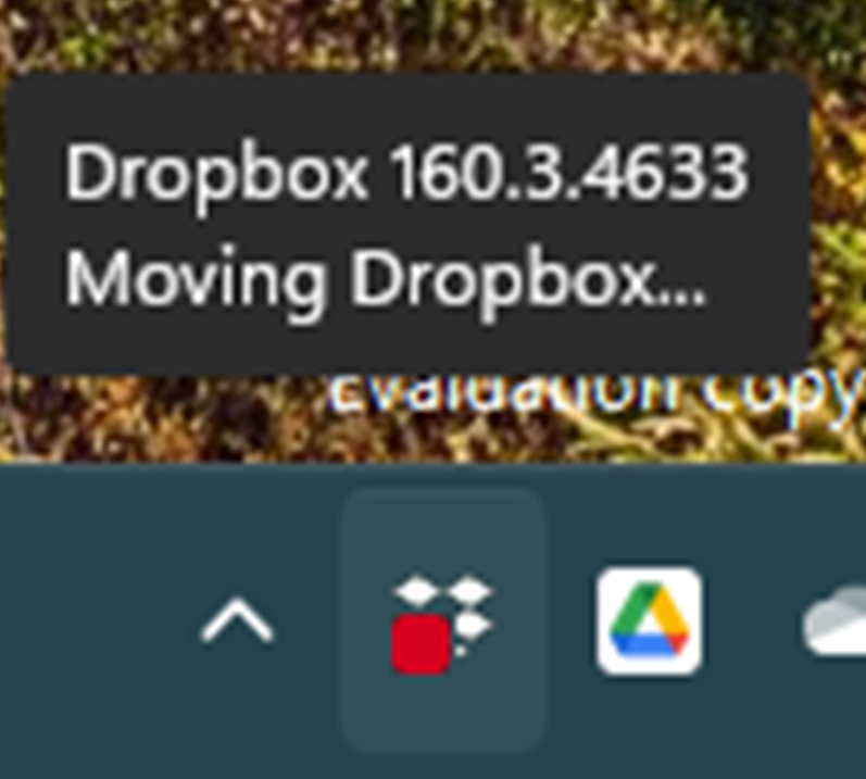 cannot click dropbox icon on taskbar - Dropbox Community