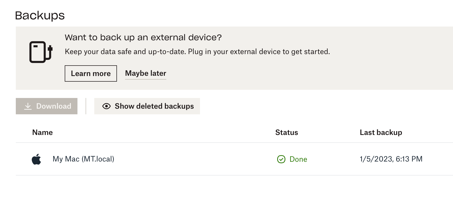 Backup status : Error - Dropbox Community
