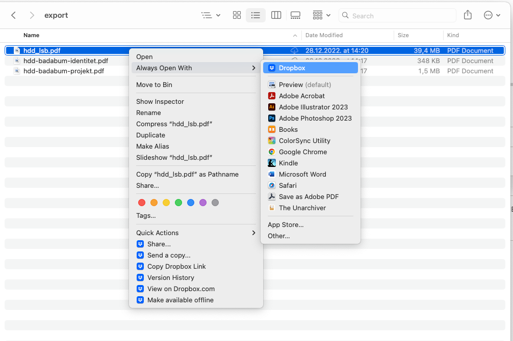 Update Dropbox After latest Dropbox update, documents on Mac are set to open with ...