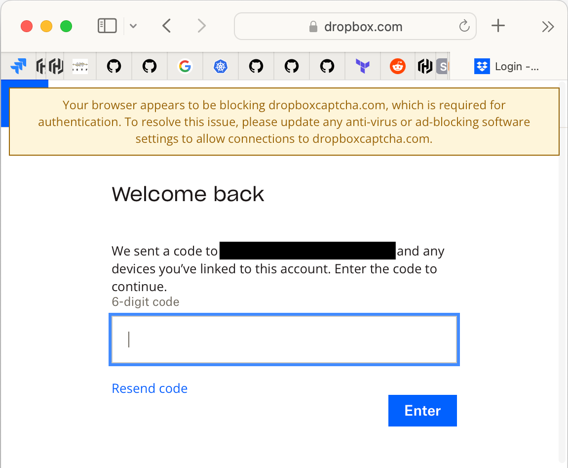 Dropbox captcha error - Dropbox Community