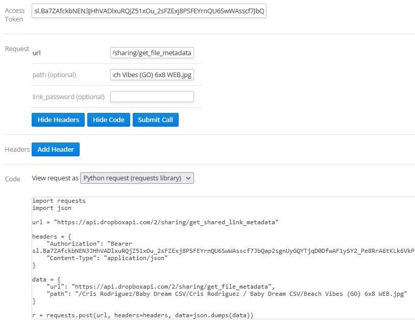 Dropbox's code example for sharing a file link in Python not working ...