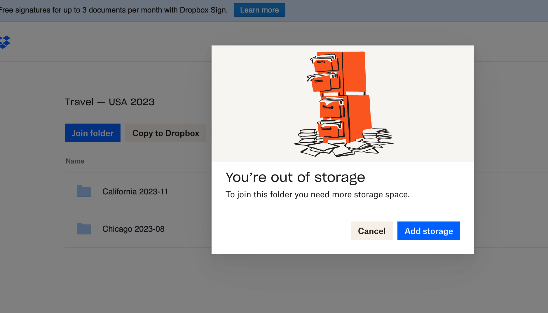 Incorrect out of space error message about available space when I try ...