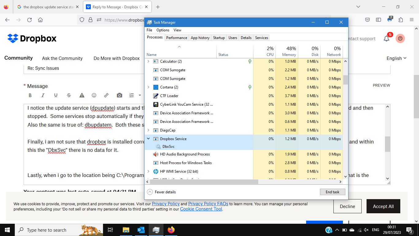 Sync Issues - Dropbox Community