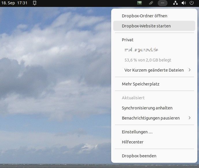 The web page does not open when one click on the icon. - Dropbox Community