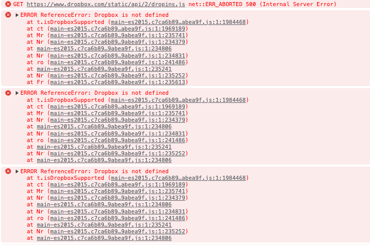 API Error 500 - Dropbox Community