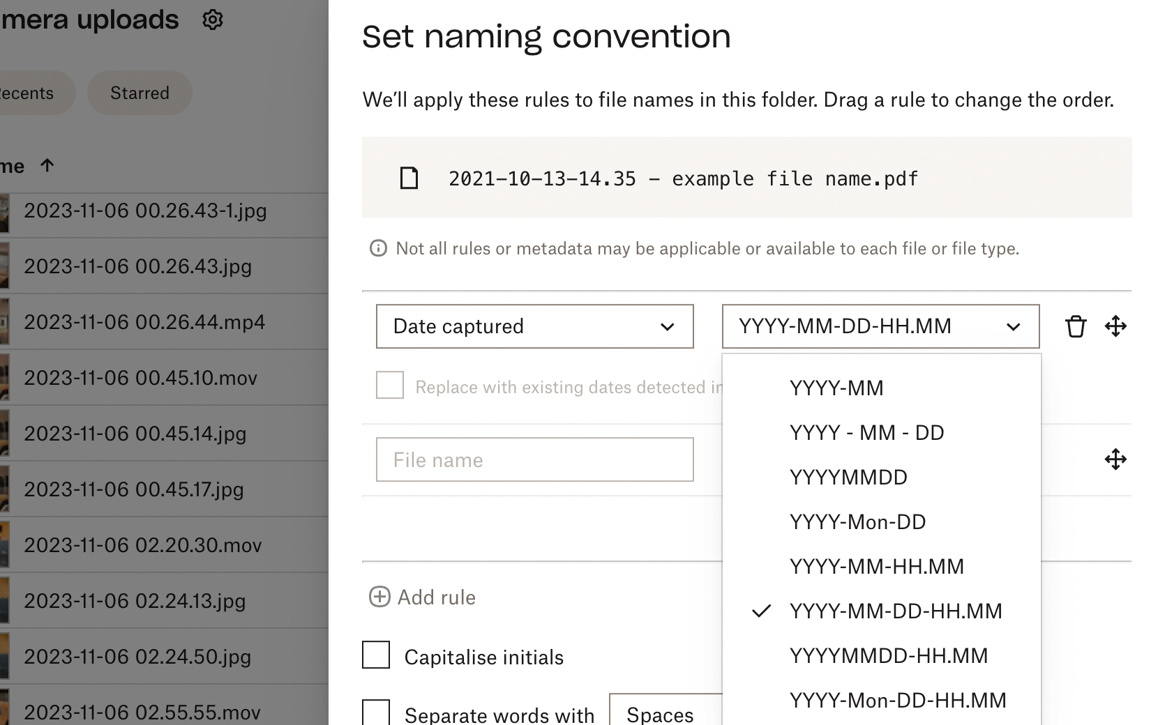 How to change naming conventions, and rename content? - Dropbox Community