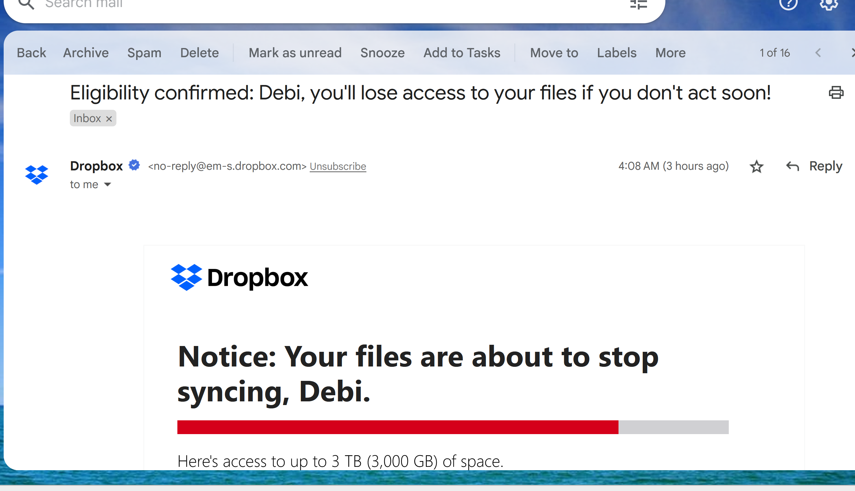 Weird email regarding my quota - Dropbox Community