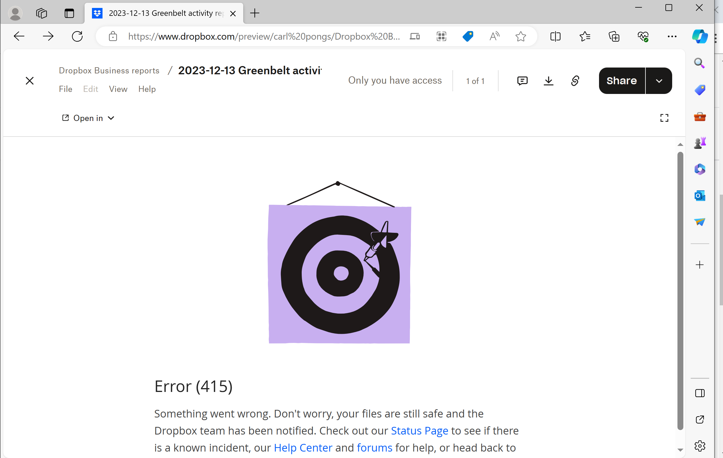 I can't see my PDFs on Dropbox online, and can't open them locally, as ...