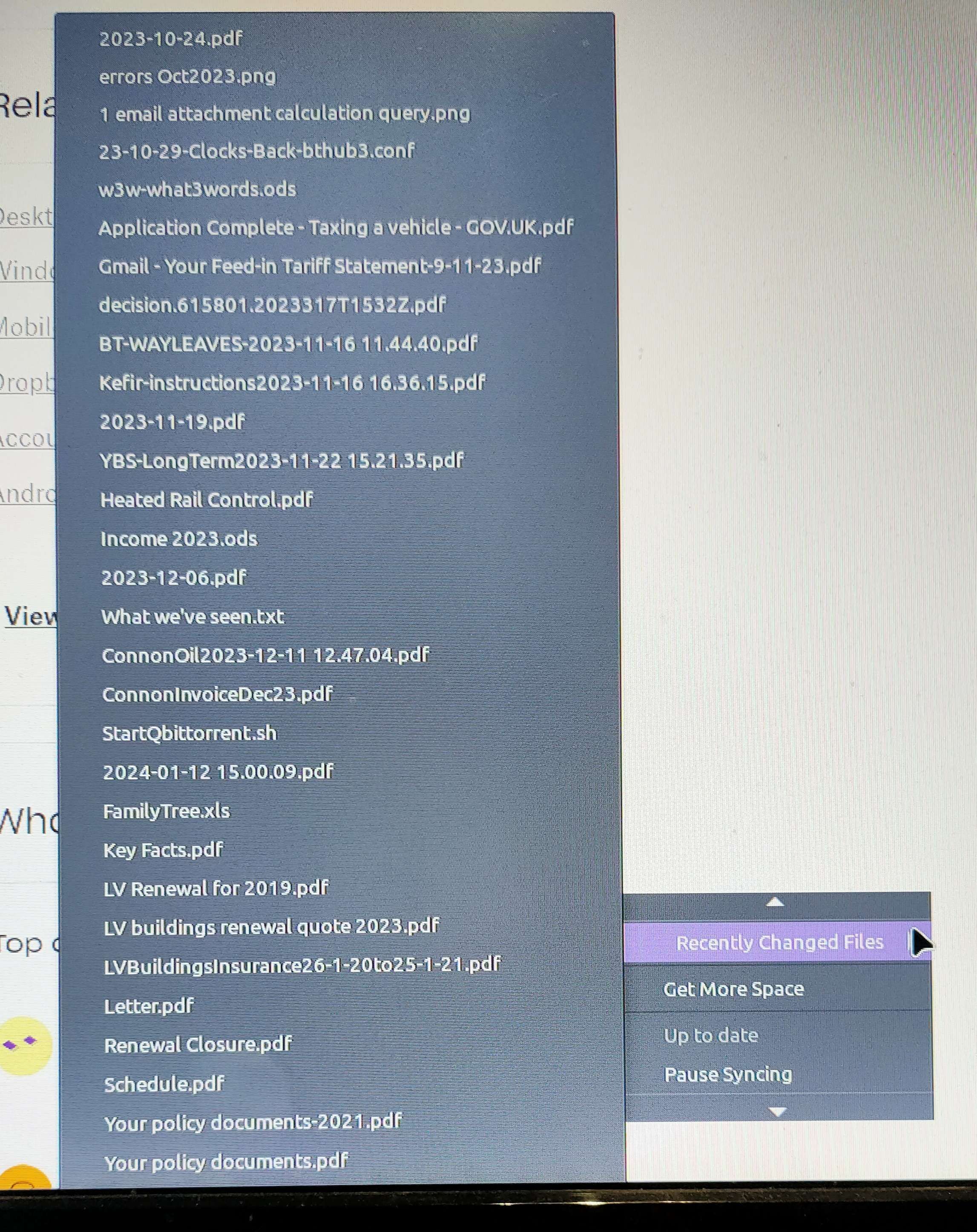Recently Changed Files aren't...recent. - Dropbox Community