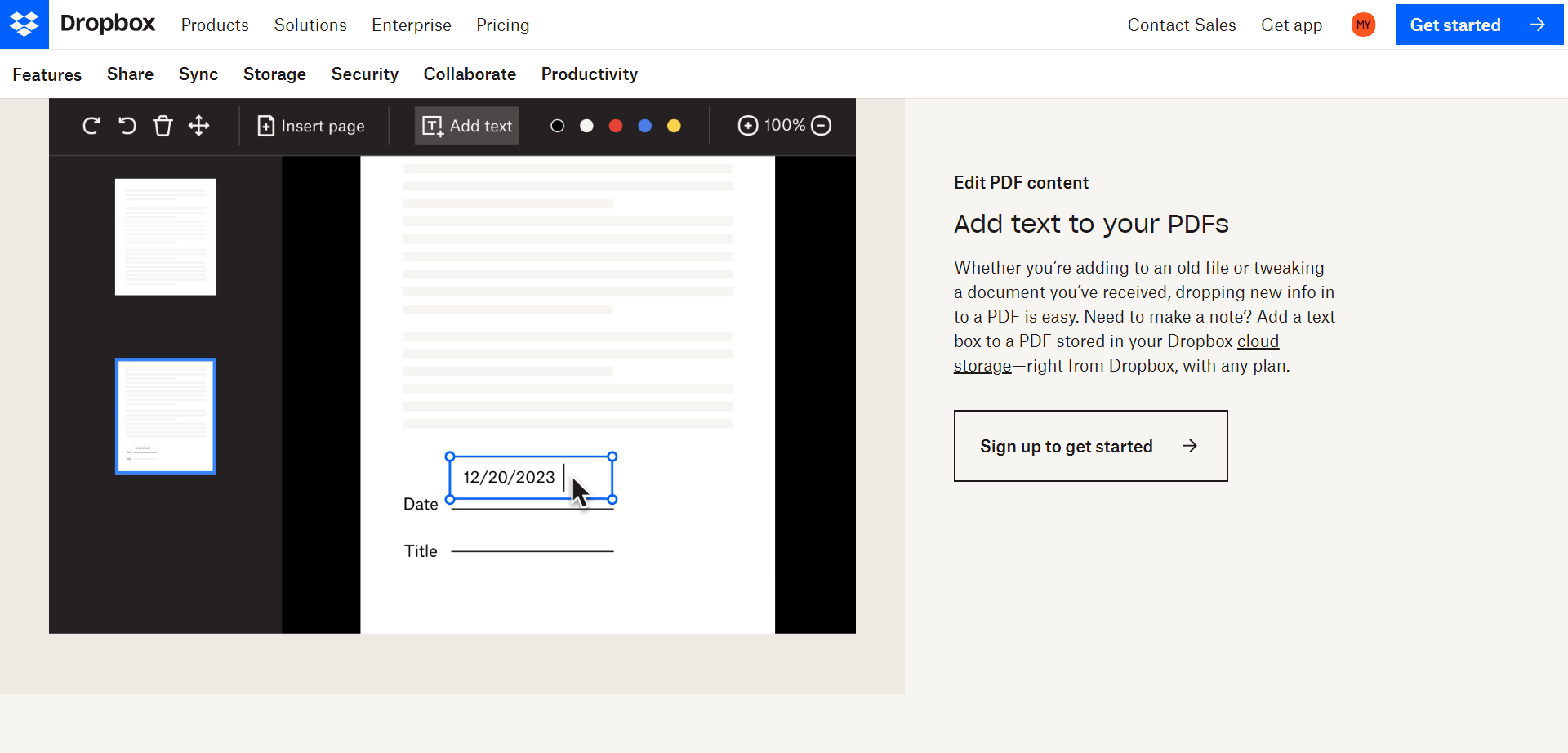 Adding text box to PDF files - Dropbox Community