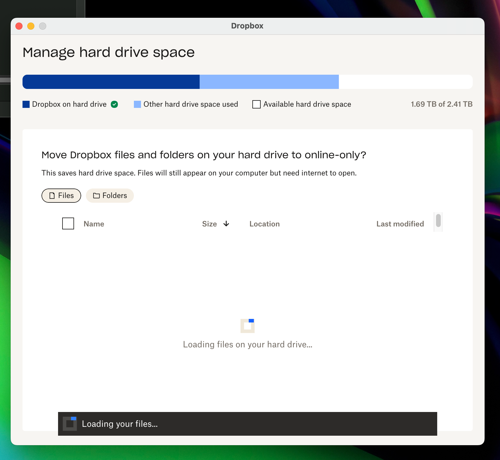 Can't sync - not enough space error message (but there is tons of space ...