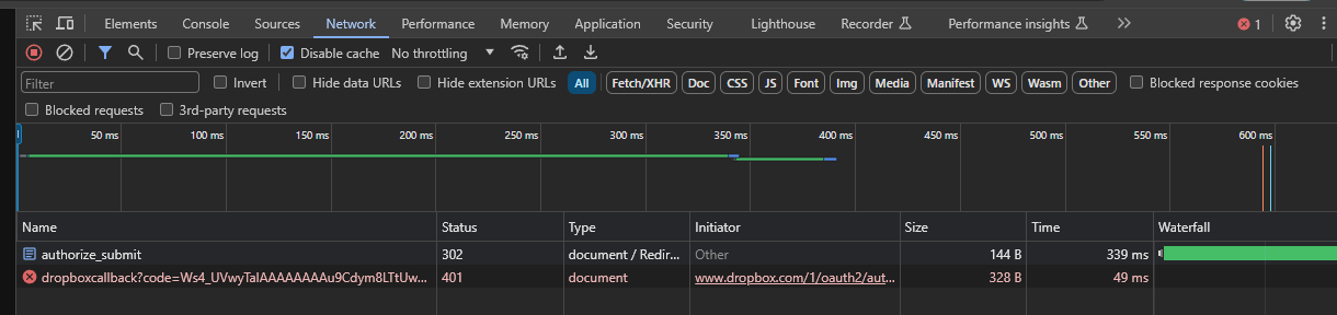 Next.js 14 oAuth 2.0 authorization flow redirect 401 error - Dropbox ...