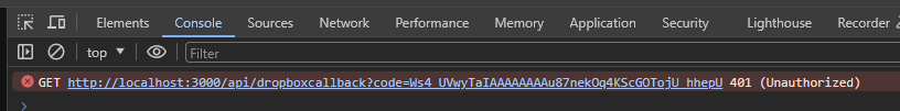 Next.js 14 oAuth 2.0 authorization flow redirect 401 error - Dropbox ...