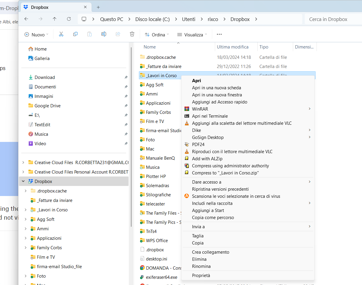 Context menu disappeared from Dropbox app on Win11 build 194.4.6267 ...