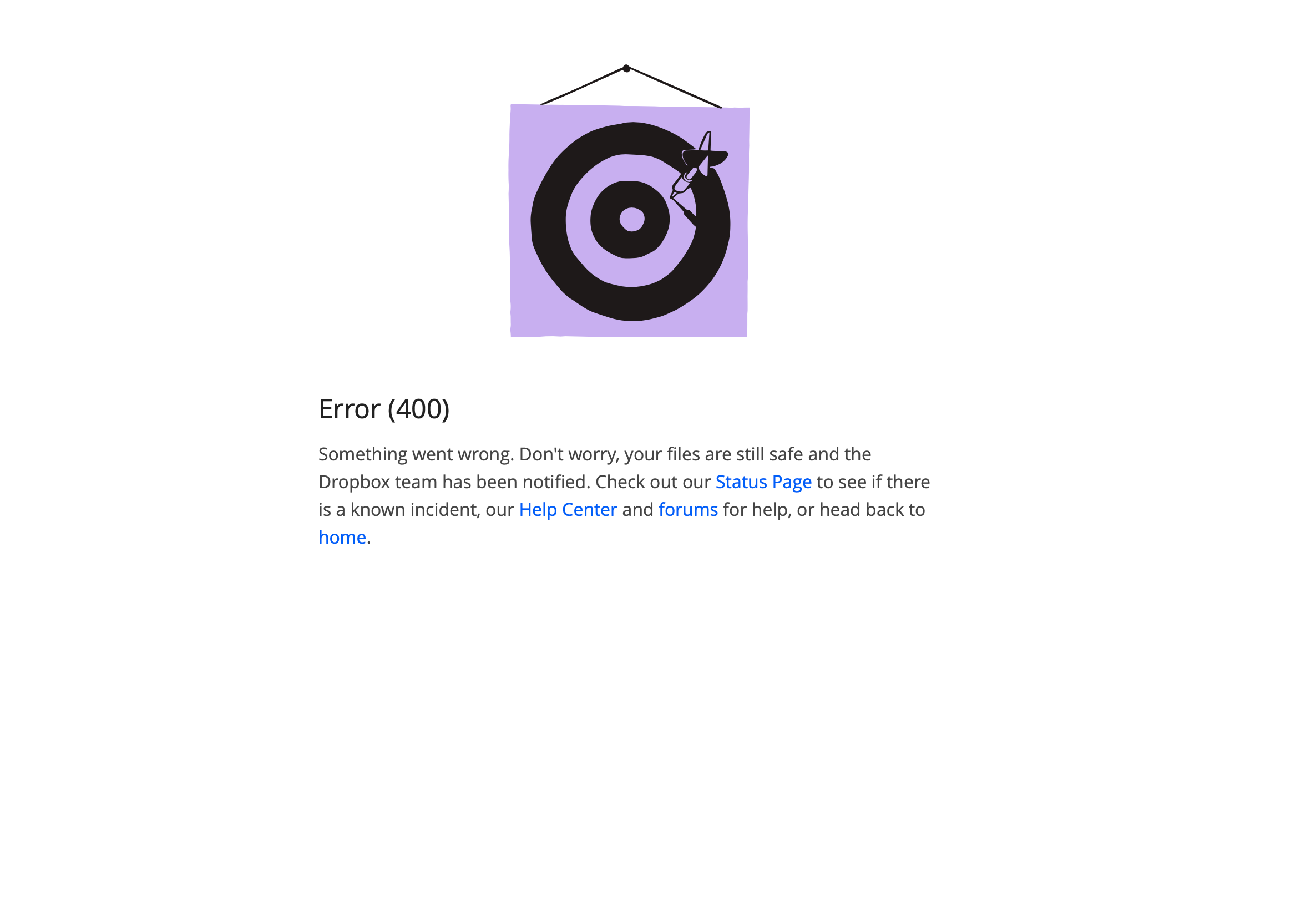 Error 400 when trying to open a link someone shared - Dropbox Community