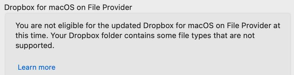 Can't update to File Provider on Mac OS: some file types not supported ...