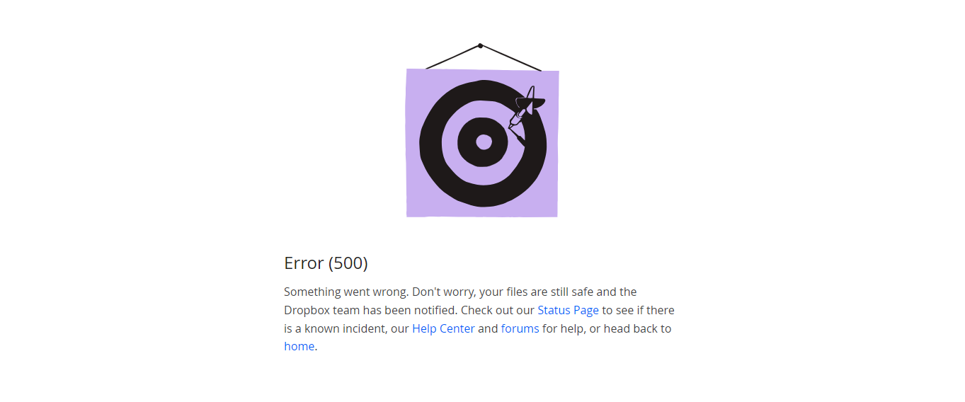 Error 500 when trying to access the Dropbox website - Dropbox Community