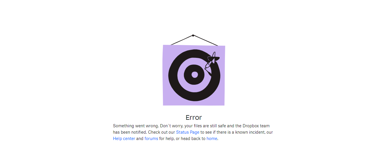 Error 500 when trying open shared links - Dropbox Community