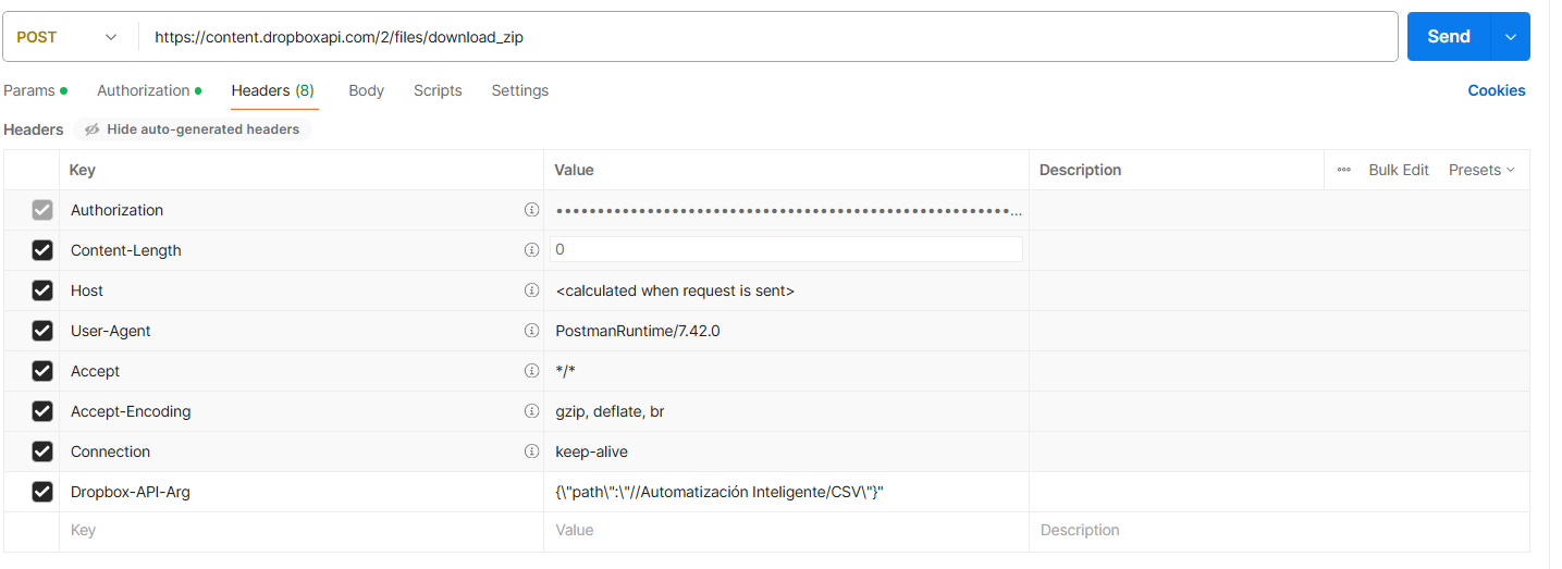 Dropbox Error 401: Unauthorized API Call - Dropbox Community