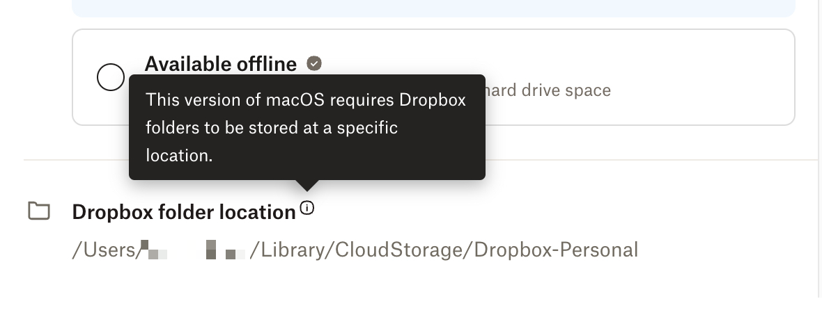 How can I have my Dropbox folder on an external drive with macOS on ...