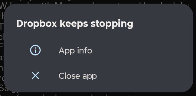 The Dropbox mobile app is crashing after a recent Android update ...