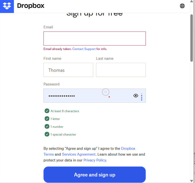 Check Dropbox Sign I can't sign in with my Dropbox email and password; I'm only prompted ...