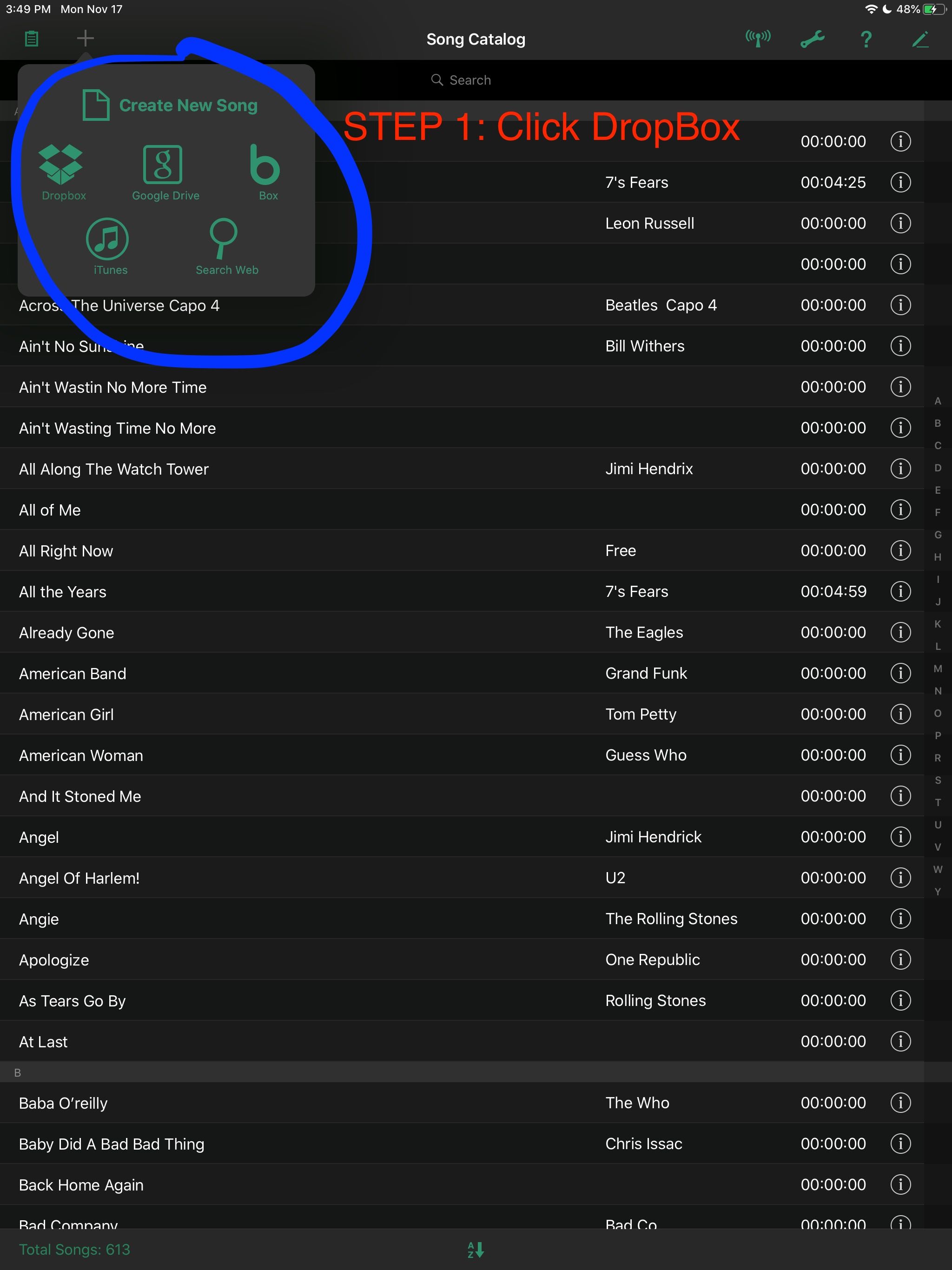 Dropbox sync problem with Setlist app. Can't connect with Dropbox ...