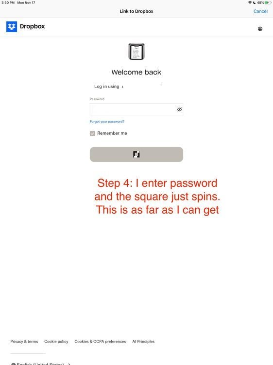 Dropbox sync problem with Setlist app. Can't connect with Dropbox ...