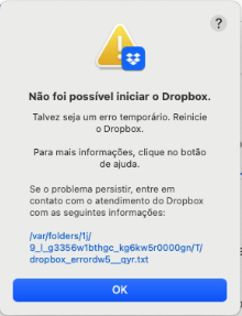 The Dropbox app throws a startup error on MacOS 13.7.1. - Dropbox Community