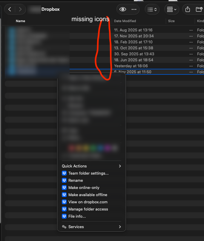Finder context menu missing for Dropbox files on macOS - Dropbox Community