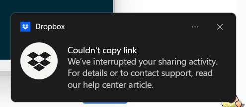 Error 404 Dropbox