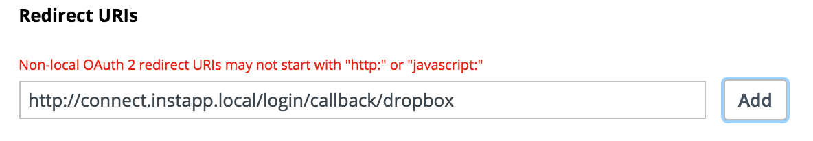 Redirect URI for localhost not working - Dropbox Community