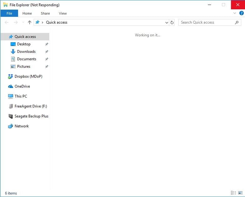 File Explorer Hangs through Quick Access Recent Files - Dropbox Community