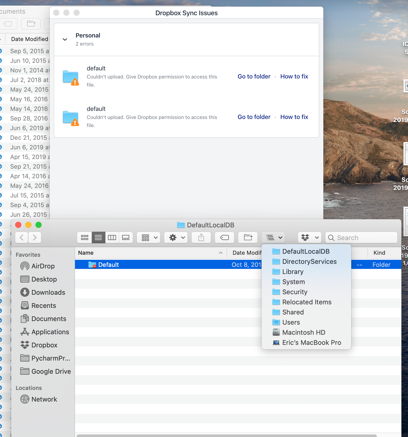 After my mac upgraded to Catalina, dropbox is constantly doing a sync ...